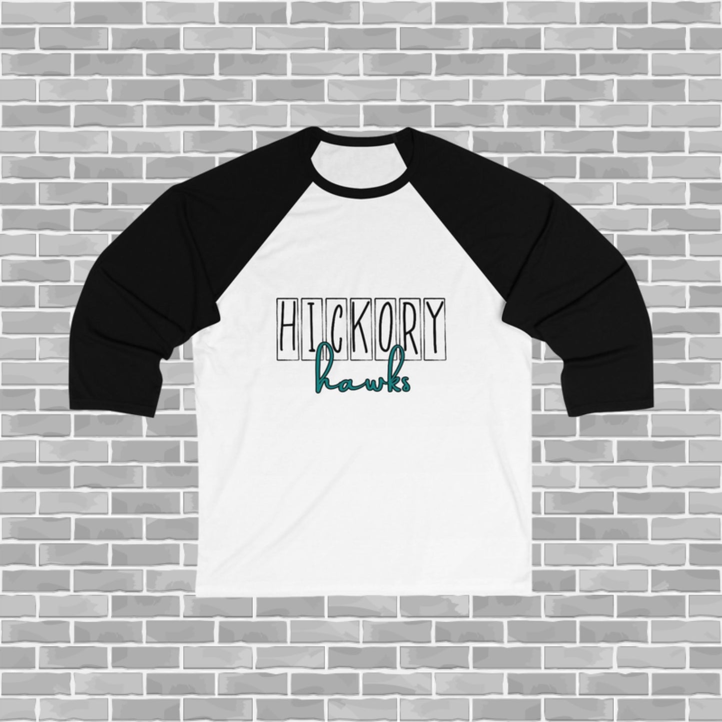 Hawks Adult Unisex 3\4 Sleeve Baseball Tee (Customizable)