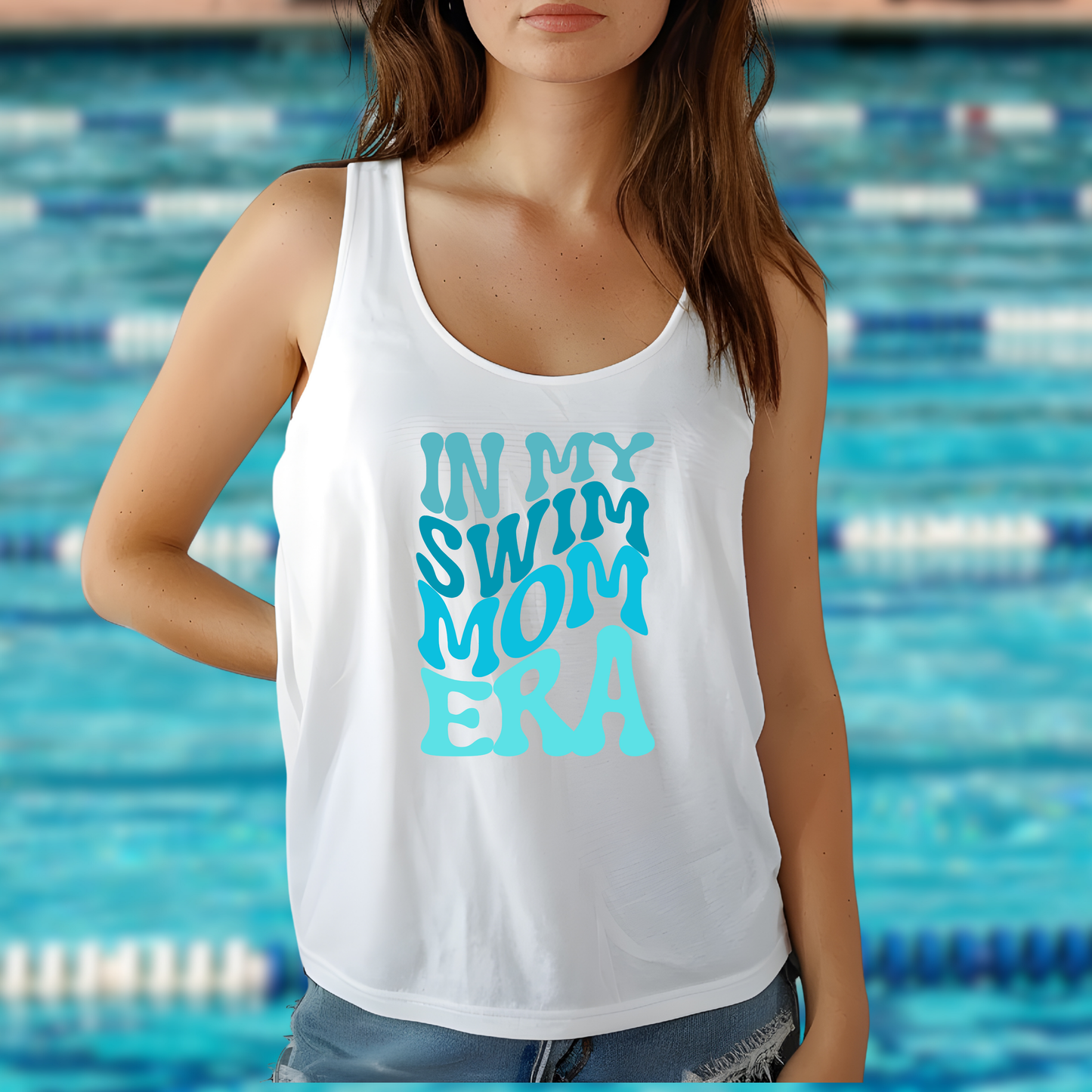 Swim Mom Era Women's Flowy Racerback Tank