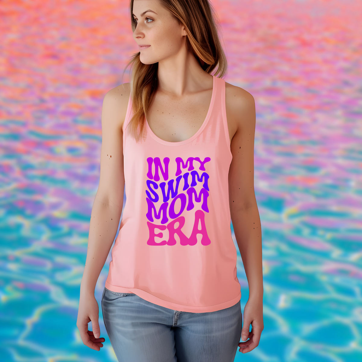 Swim Mom Era Women's Flowy Racerback Tank