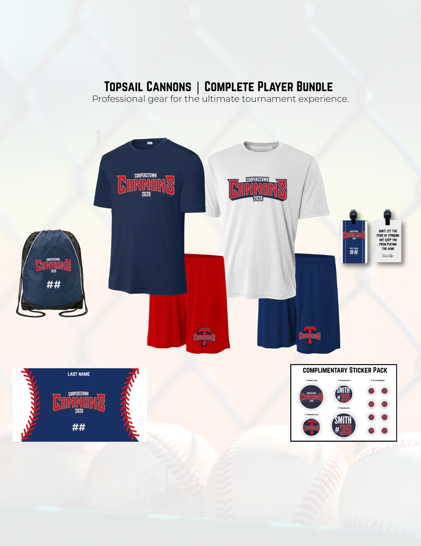 Topsail Cannons | 2026 Cooperstown Player Essentials Bundle
