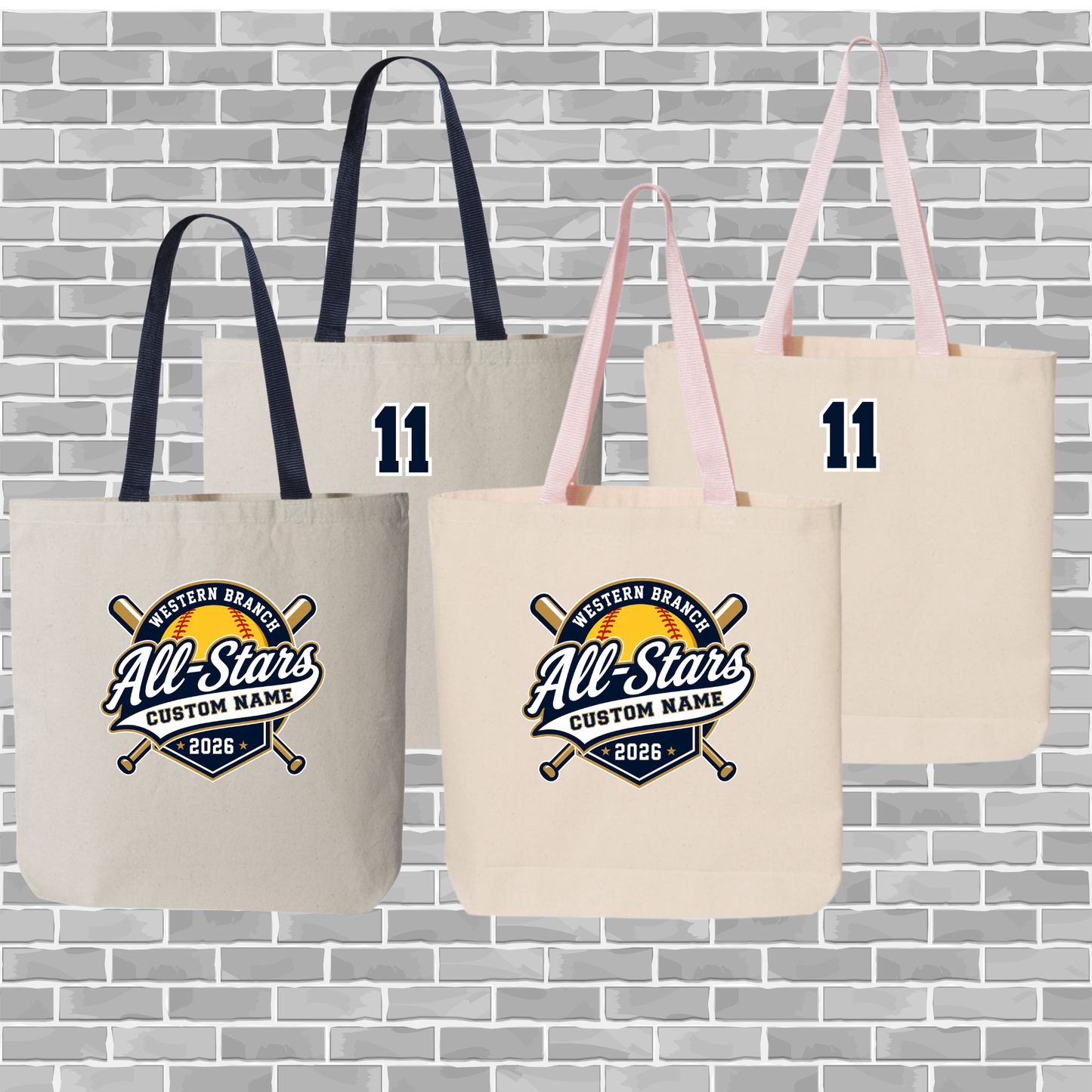 Western Branch All-Stars Custom Canvas Tote Bag | Q-Tees Q4400 | WBLL Spirit Wear