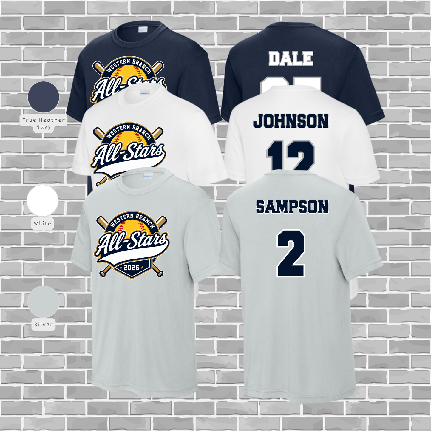 Western Branch All-Stars Youth Performance Custom Spirit Tee | Sport-Tek YST350