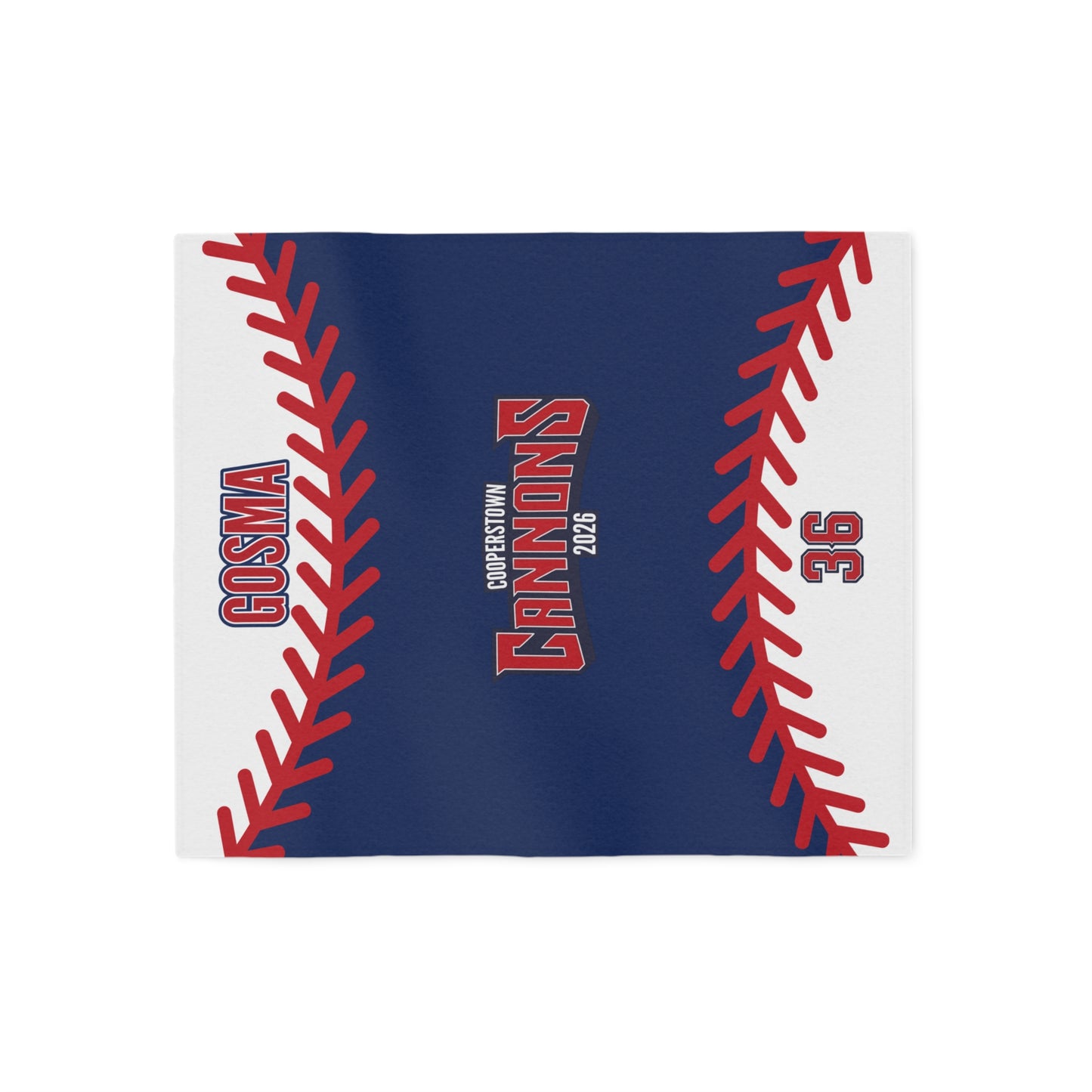 Baseball Stitch Sweatshirt Blanket — Cannons Team Name & Number Design