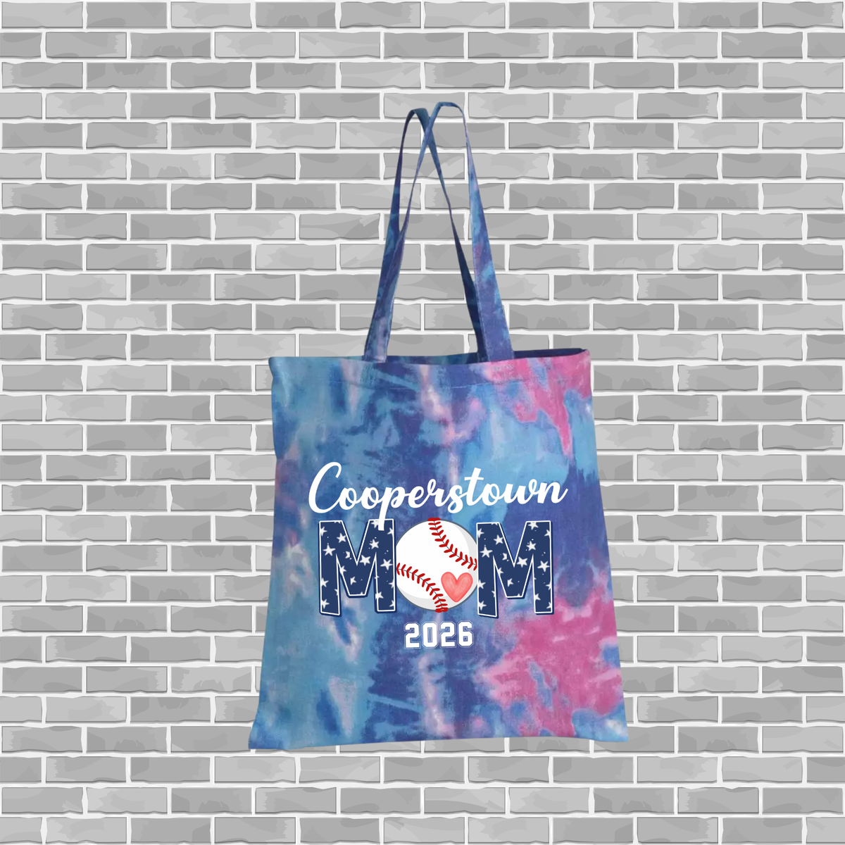SBA 12U Cooperstown Mom – Custom Tie-Dye Canvas Tote Bag