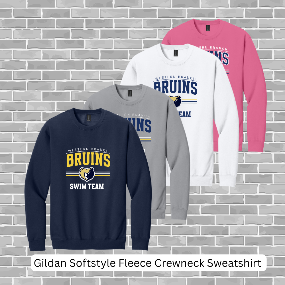 WBHS Swim Team - Gildan Softstyle Fleece Crewneck Sweatshirt