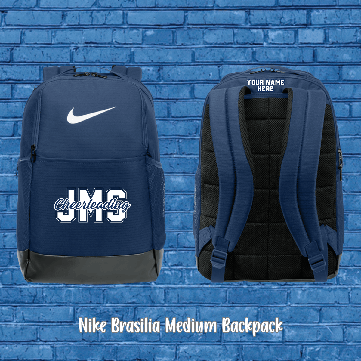 JMS Cheerleading Custom Nike Brasilia Backpack (Style NKDH7709) – Navy
