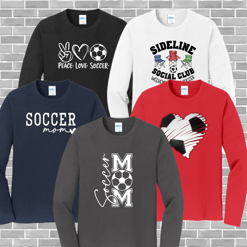 Sideline Soccer Adult Port & Company Long Sleeve Fan Favorite Blend Tee