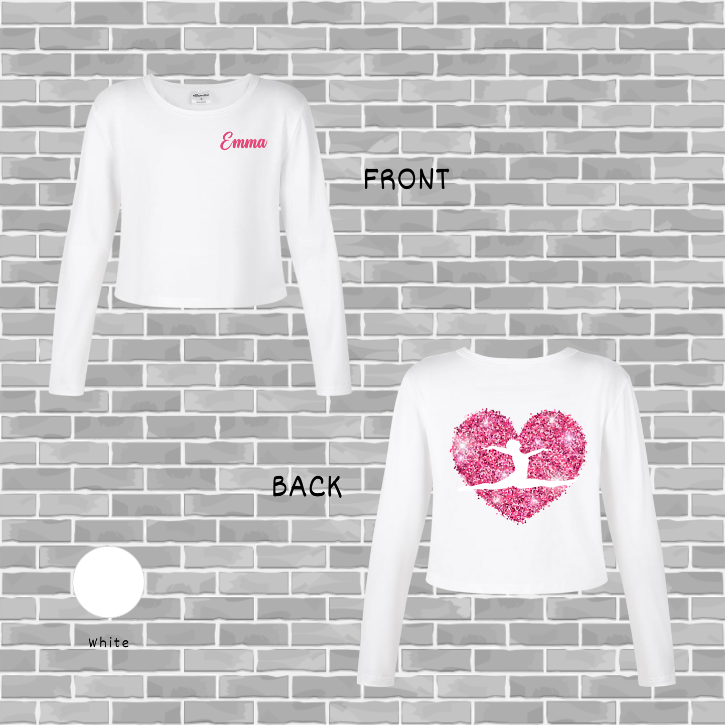 Custom Youth Long Sleeved Cropped Dance Tee