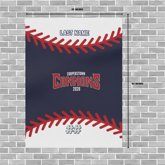 Topsail Cannons | Port & Company Core Fleece Sweatshirt Blanket (Full Design with Name & Number)
