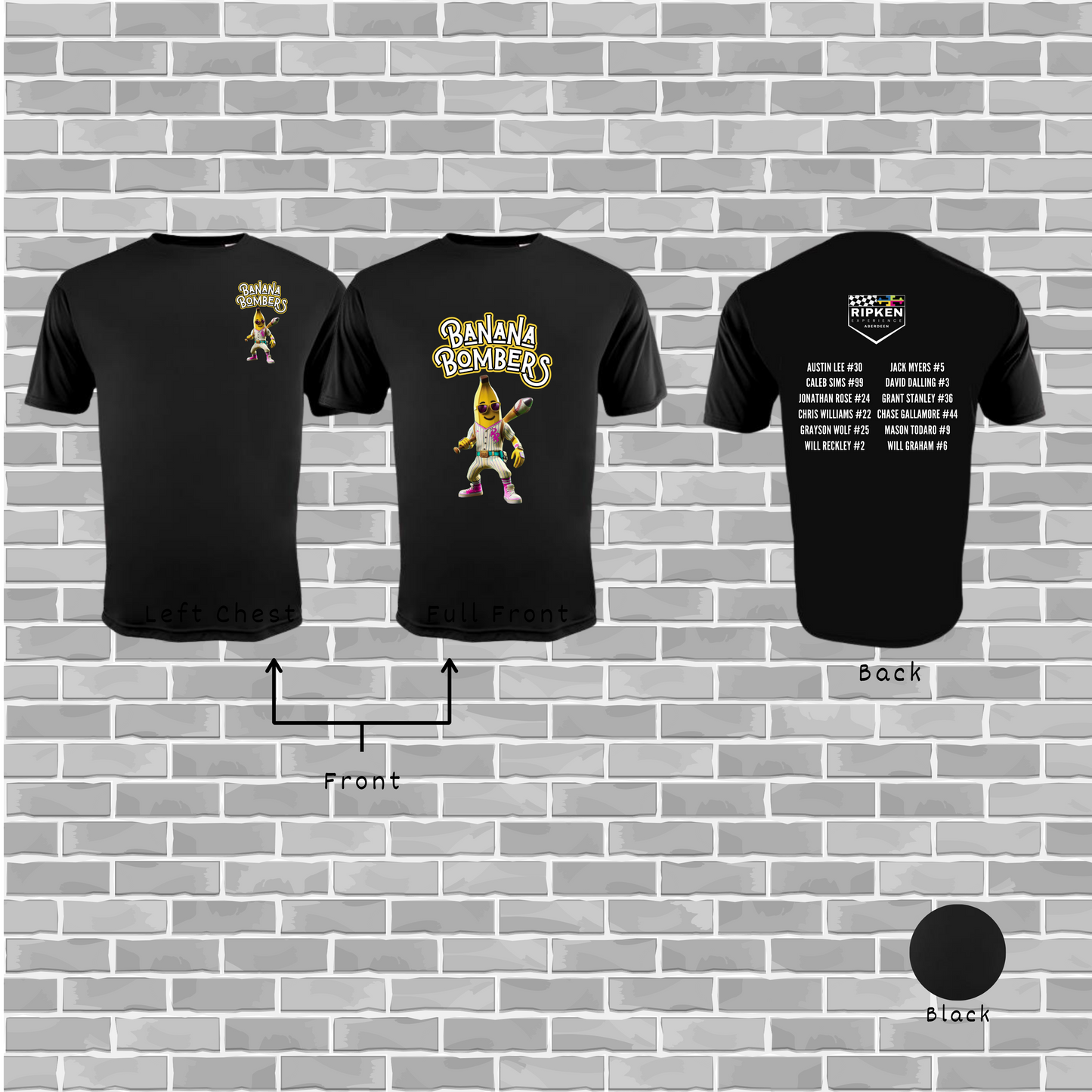 Banana Bombers Adult/Youth A4 Cooling Performance Crew