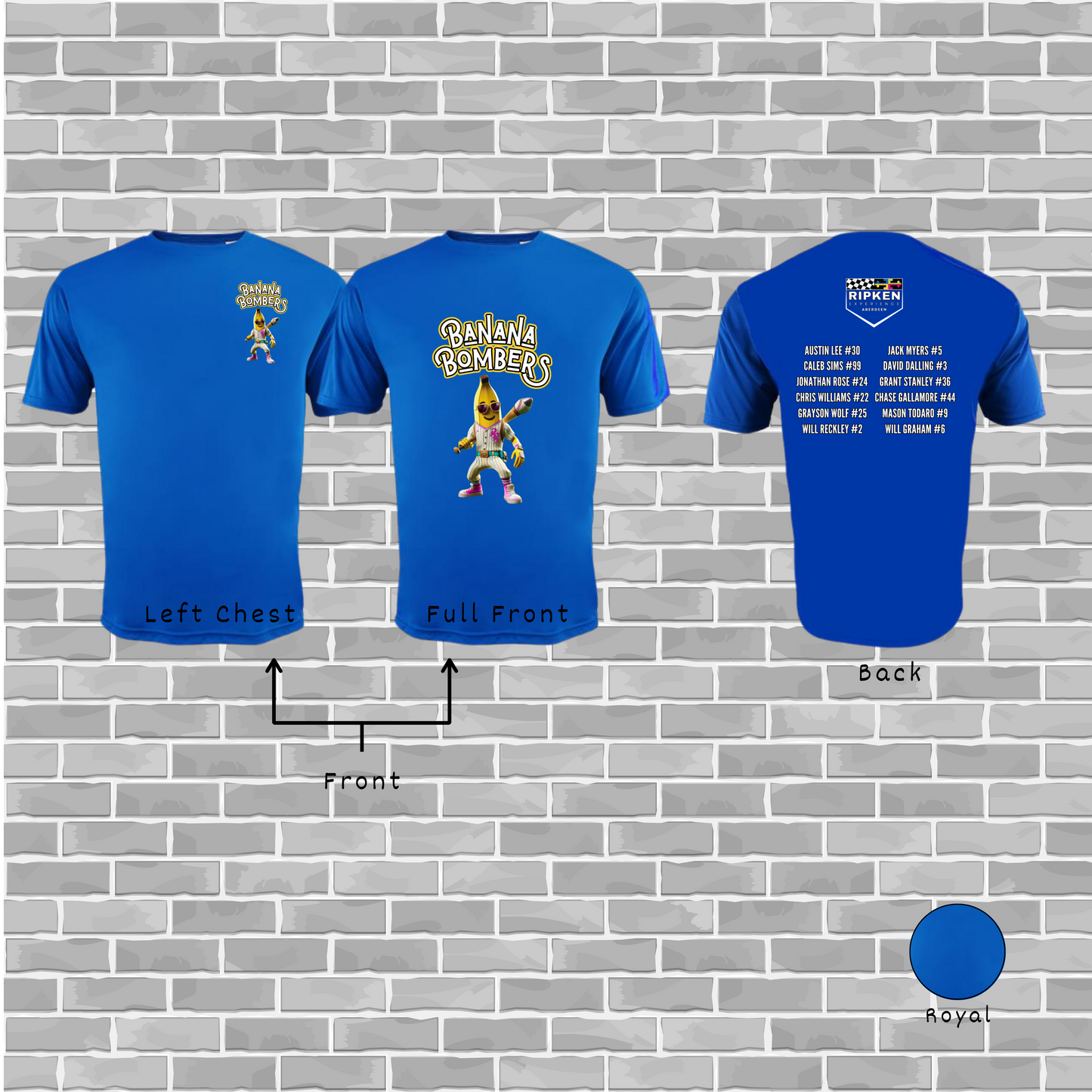 Banana Bombers Adult/Youth A4 Cooling Performance Crew