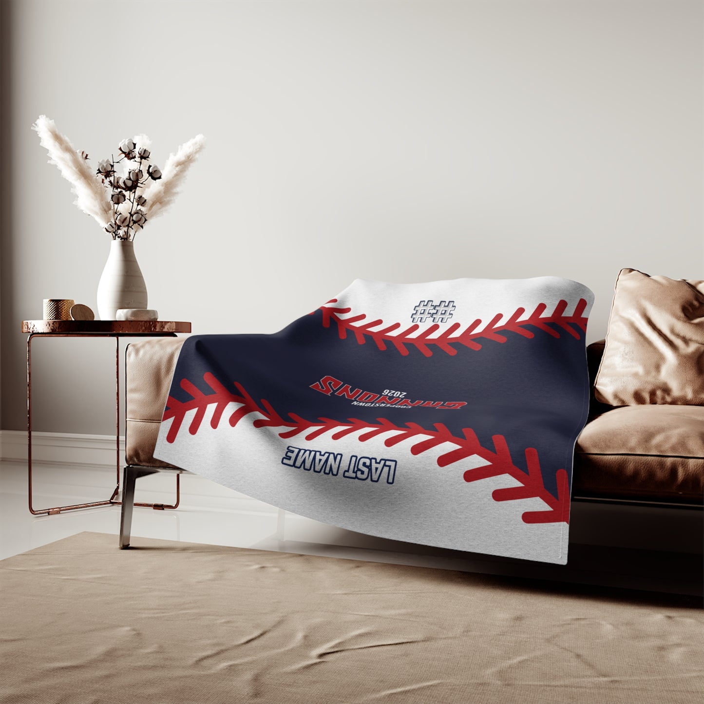 Topsail Cannons | Port & Company Core Fleece Sweatshirt Blanket (Full Design with Name & Number)
