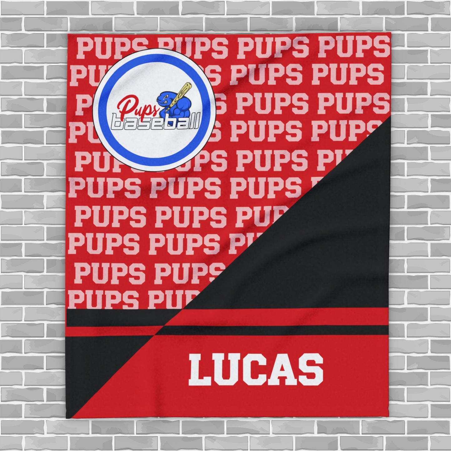 Personalized Baseball Team Fleece Blanket