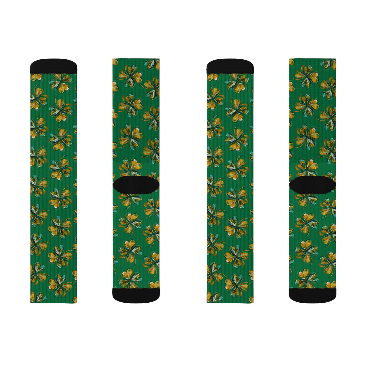 Lucky Clover Sublimation Socks - Perfect for St. Patrick's Day Celebrations