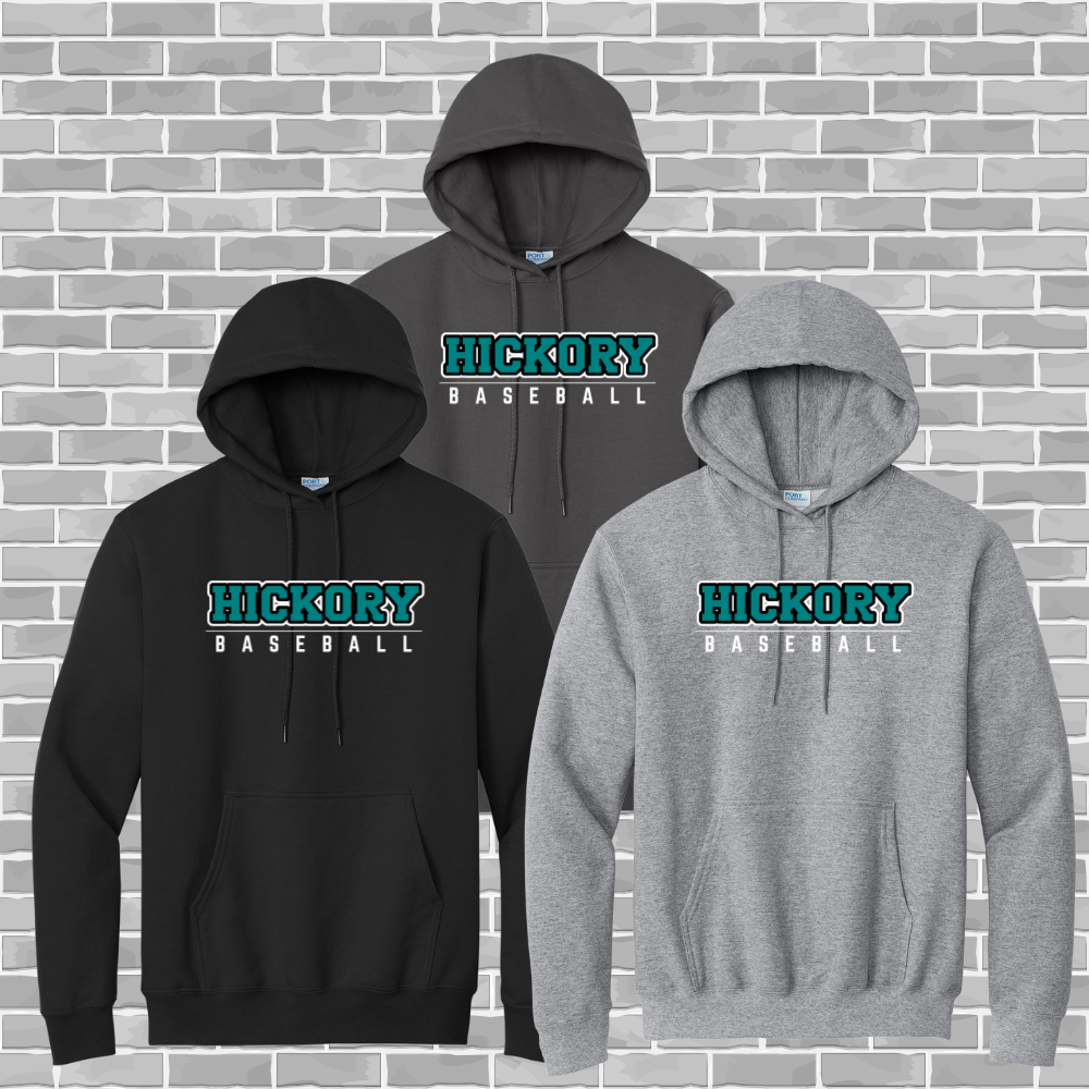 Hickory Baseball Core Fleece Pullover Hooded Sweatshirt