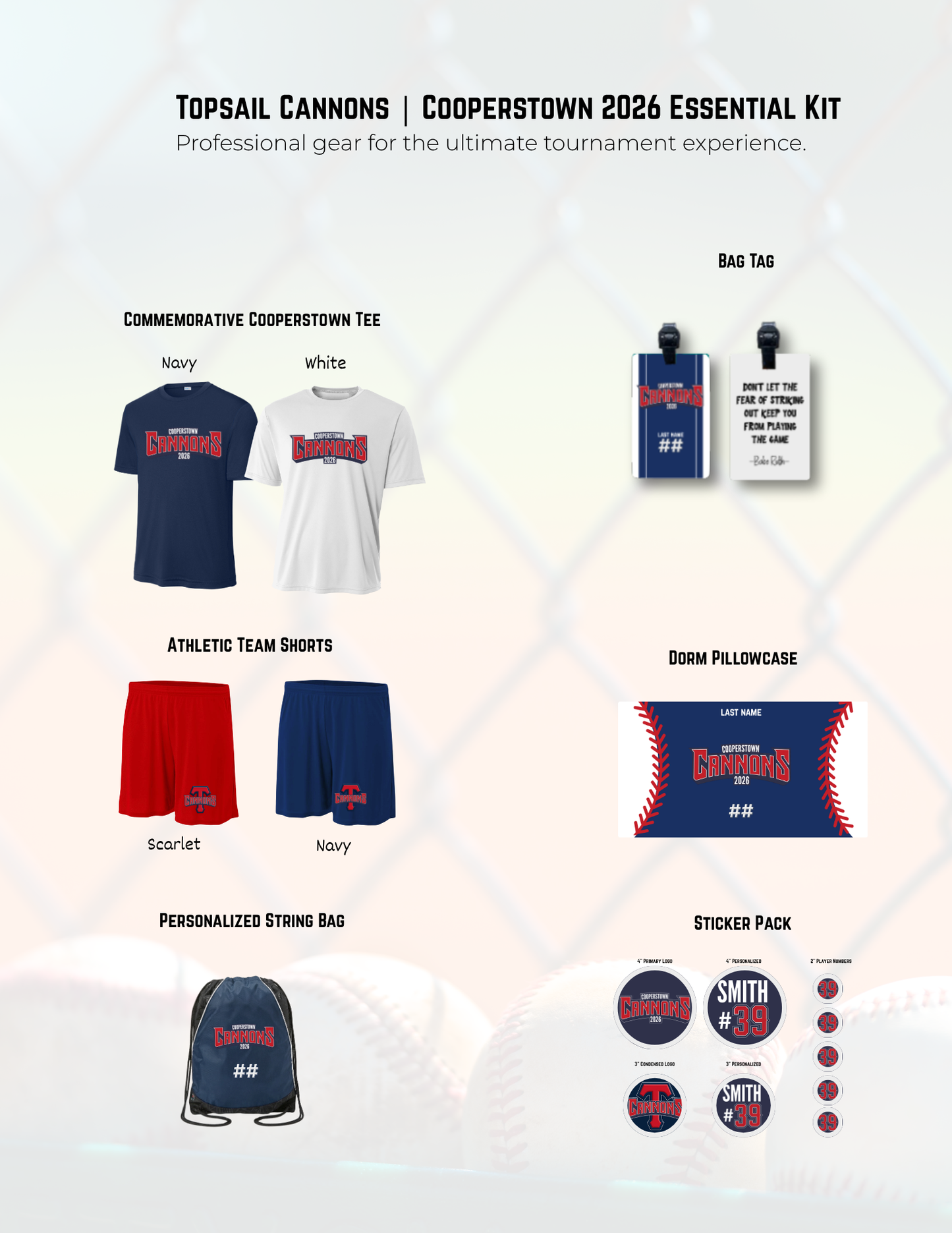 Topsail Cannons | 2026 Cooperstown Player Essentials Bundle