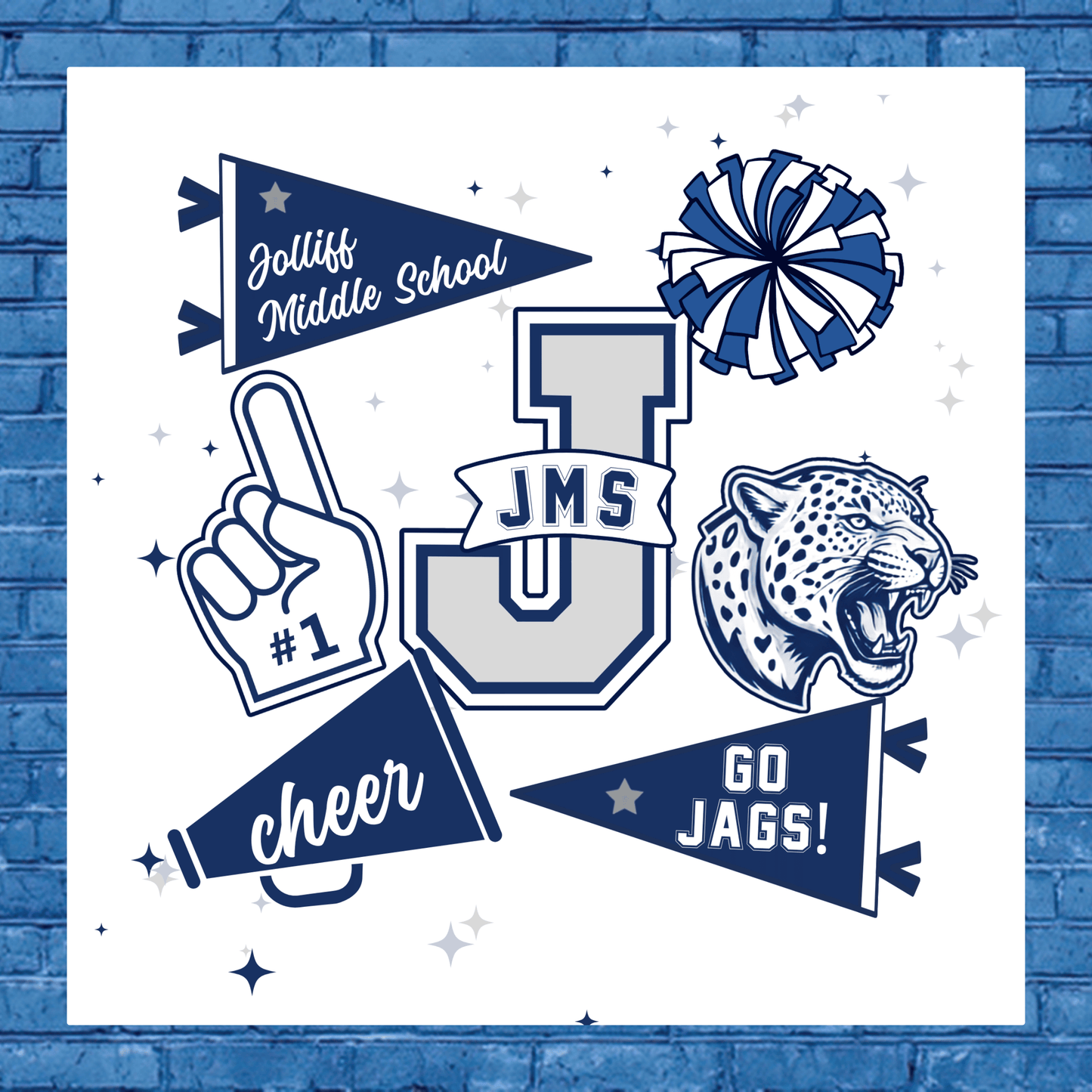 JMS Cheer "Jolliff Jaguars Collage" Spirit Wear (Two-Sided)