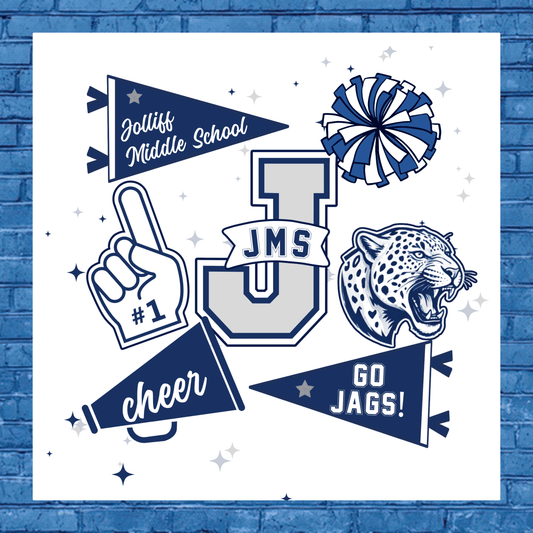 JMS Cheer "Jolliff Jaguars Collage" Spirit Wear (Two-Sided)