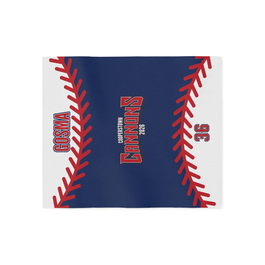 Baseball Stitch Sweatshirt Blanket — Cannons Team Name & Number Design