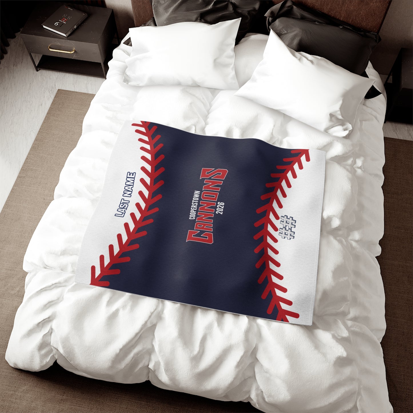 Topsail Cannons | Port & Company Core Fleece Sweatshirt Blanket (Full Design with Name & Number)