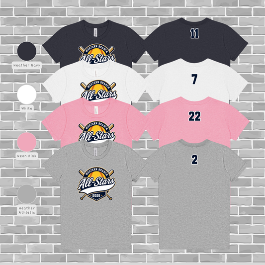 Western Branch All-Stars Youth Premium Custom Spirit Tee | Bella+Canvas 3001YCVC | WBLL Spirit Wear