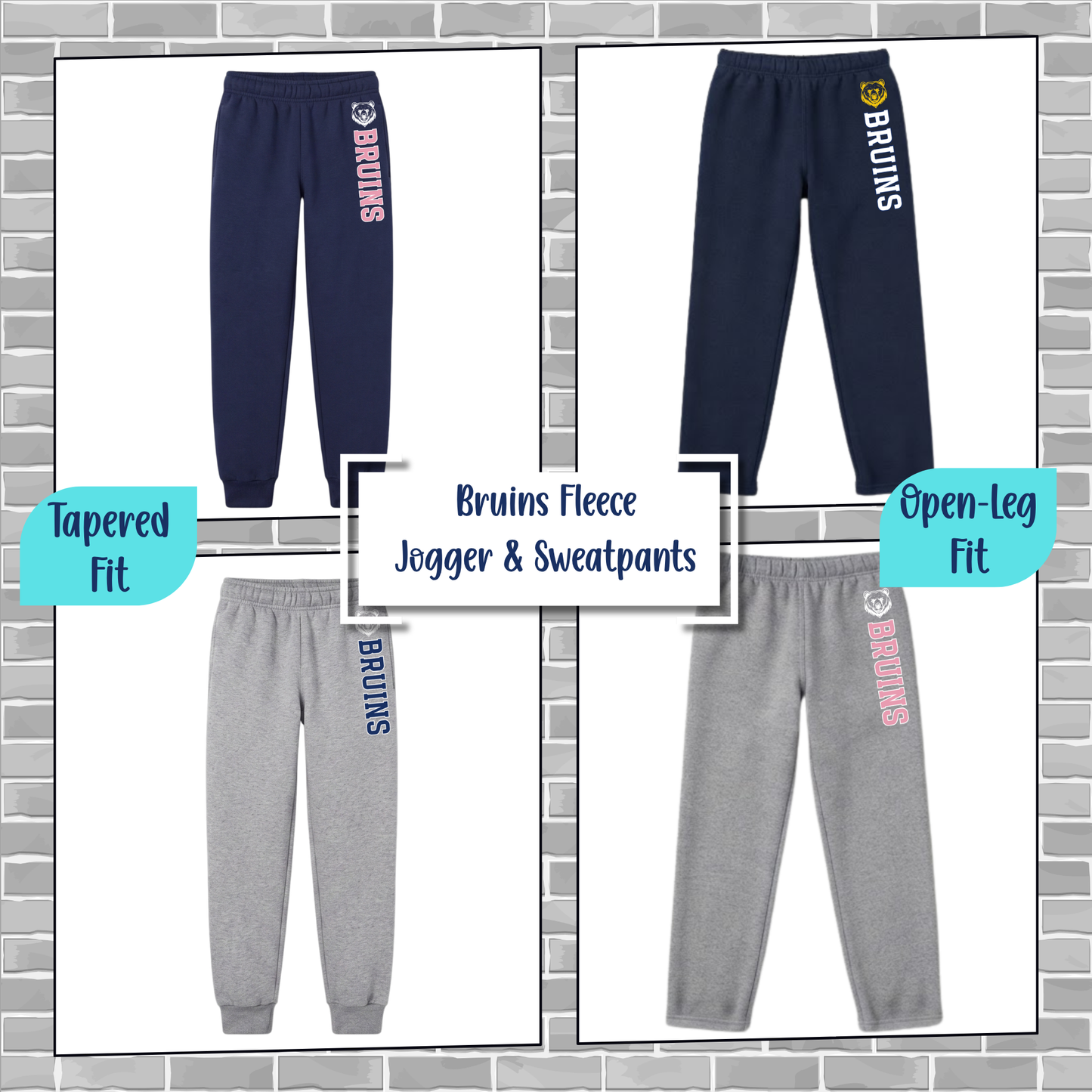 Bruins Athletic Fleece - Custom Jogger & Sweatpants