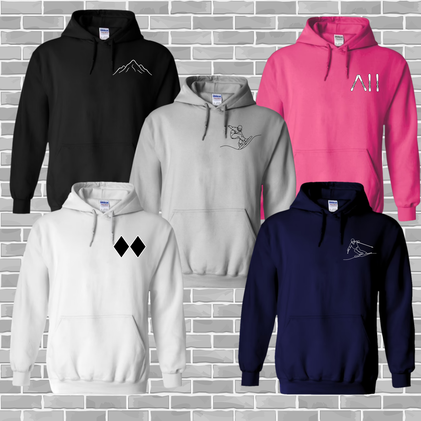 Cozy Ski & Snowboard Hoodie | Premium Gildan Heavy Blend Sweatshirt