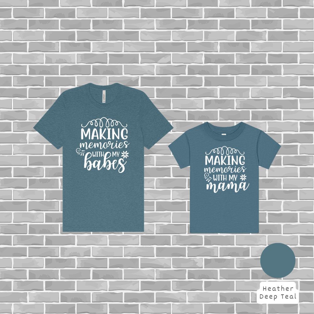 Custom "Making Memories" Matching Set | Personalized Mama & Mini Graphic Tees
