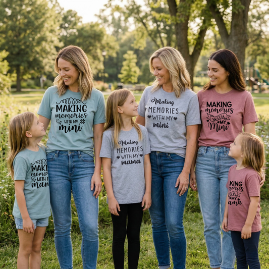 Custom "Making Memories" Matching Set | Personalized Mama & Mini Graphic Tees