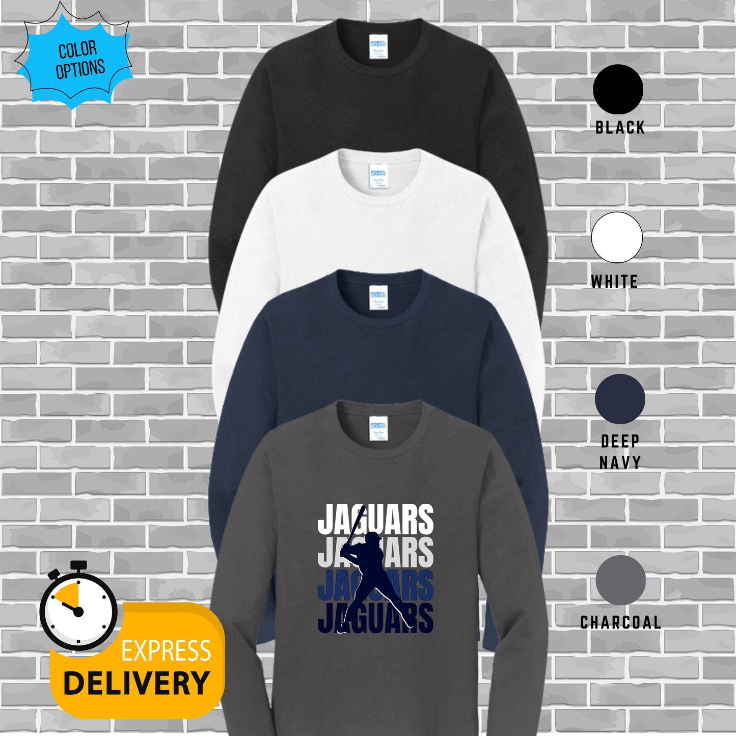 Jolliff Baseball Port & Company Long Sleeve Fan Favorite Blend Tee