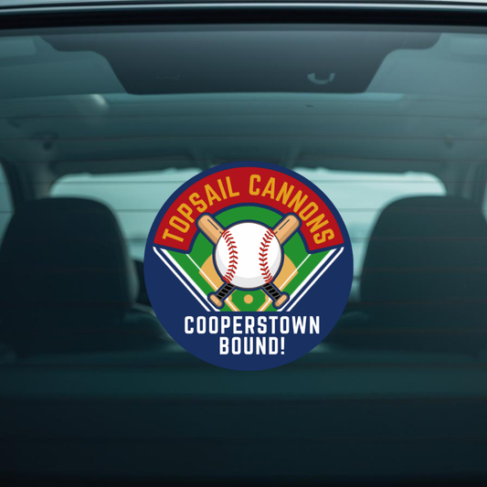 Topsail Cannons | "Cooperstown Bound" 5" Window Cling