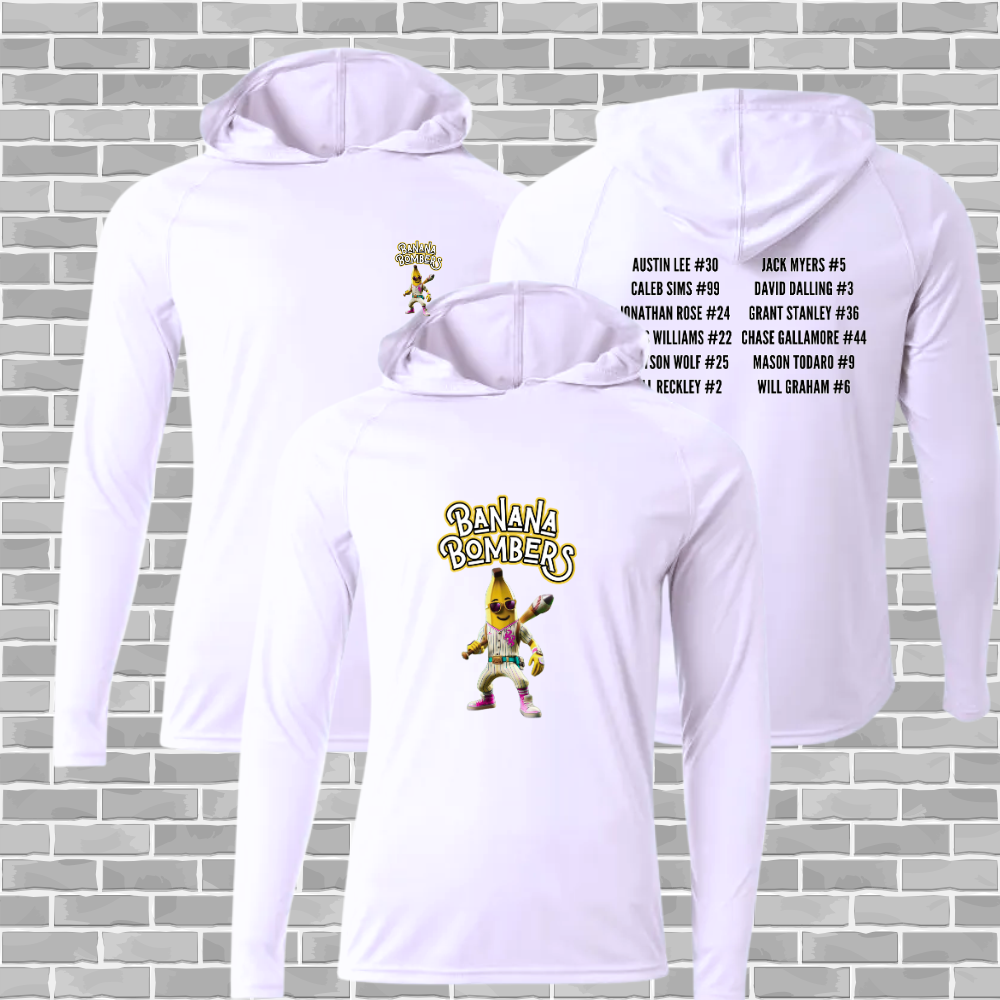 Banana Bombers A4 Long Sleeve Lightweight Hoodie Adult/Youth